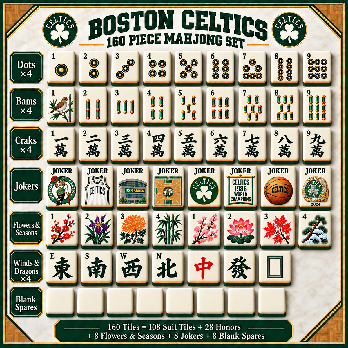 Premium BNCS Mahjong Tiles Set TTMH