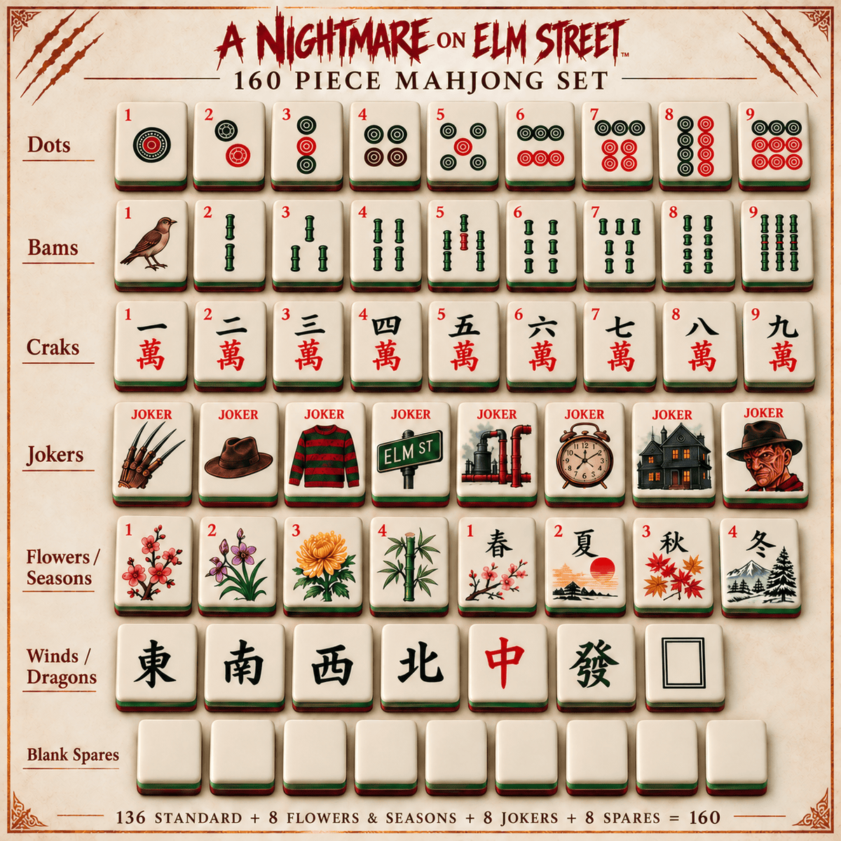 Premium FDKG Mahjong Tiles Set TNSM